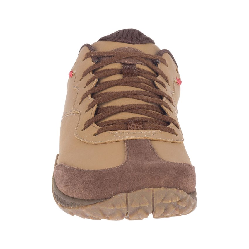 Chaussure Trail Merrell Glove 6 Leather Marron Clair Homme | B.O.TFLU